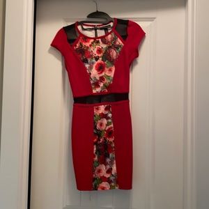 Material Girl Red Floral Dress